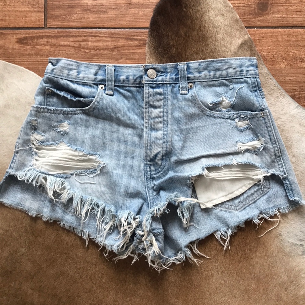 A&F high waist festival jean shorts
